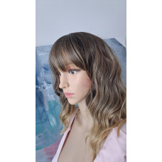 Short Ombre Brown Wigs With Bangs 